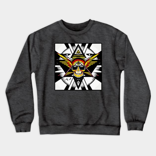 Chill Illuminati Skull Crewneck Sweatshirt by Lit Birdy